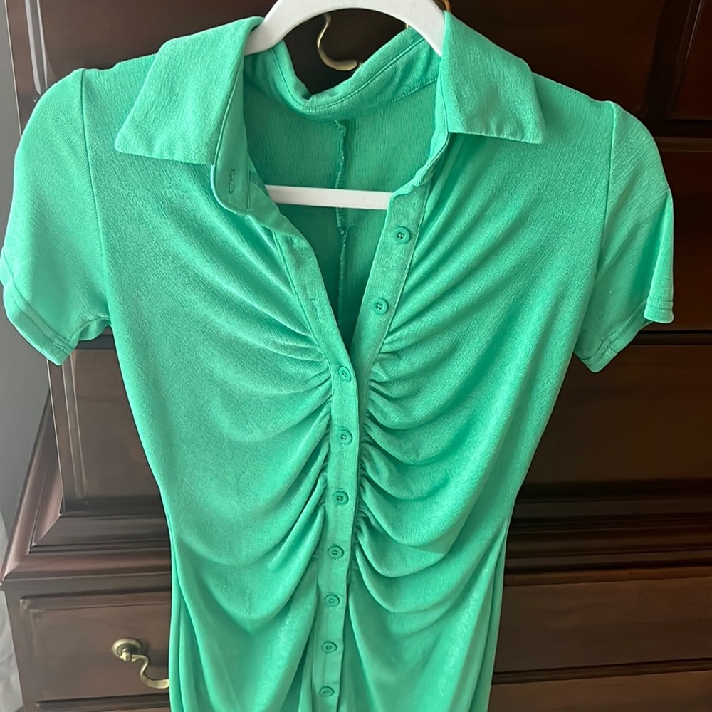 Green Button Up dress